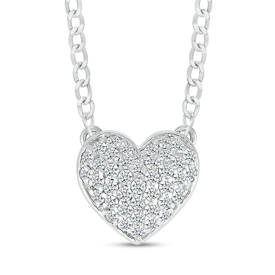 1/5 CT. T.w. Diamond Heart Pendant in Sterling Silver - 20"