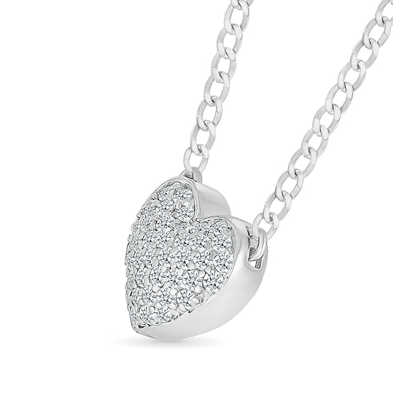 1/5 CT. T.w. Diamond Heart Pendant in Sterling Silver - 20"