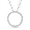 Thumbnail Image 1 of 1/4 CT. T.W. Diamond Circle Pendant in Sterling Silver - 20"