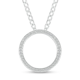 1/4 CT. T.W. Diamond Circle Pendant in Sterling Silver - 20"