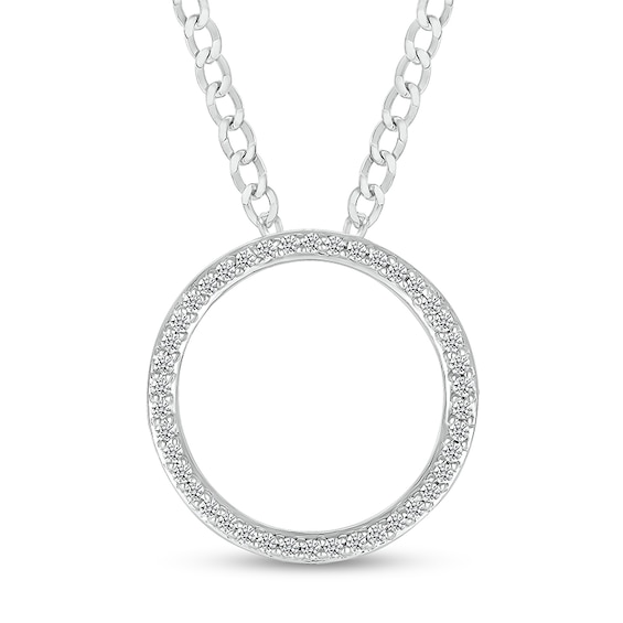 1/4 CT. T.w. Diamond Circle Pendant in Sterling Silver - 20"