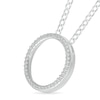 Thumbnail Image 2 of 1/4 CT. T.W. Diamond Circle Pendant in Sterling Silver - 20"