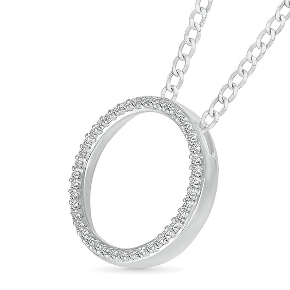 1/4 CT. T.w. Diamond Circle Pendant in Sterling Silver - 20"