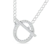 Thumbnail Image 2 of 1/5 CT. T.W. Diamond Circle Toggle Necklace in Sterling Silver - 20"