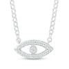 Thumbnail Image 1 of 1/10 CT. T.W. Diamond Evil Eye Necklace in Sterling Silver - 20"