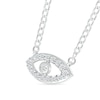 Thumbnail Image 2 of 1/10 CT. T.W. Diamond Evil Eye Necklace in Sterling Silver - 20"