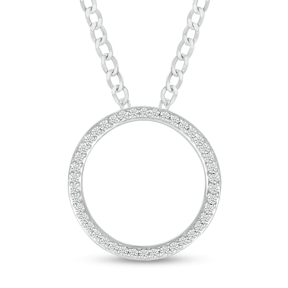 1/4 CT. T.w. Diamond Circle Pendant in Sterling Silver - 20"