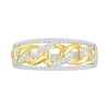 Thumbnail Image 2 of 1/4 CT. T.W. Diamond Edge Curb Chain Ring in Sterling Silver with 10K Gold Plate