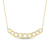 Thumbnail Image 1 of 1/4 CT. T.W. Diamond Curb Chain Bar Necklace in Sterling Silver with 10K Gold Plate