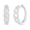 Thumbnail Image 1 of 1/3 CT. T.W. Diamond Curb Chain Hoop Earrings in Sterling Silver