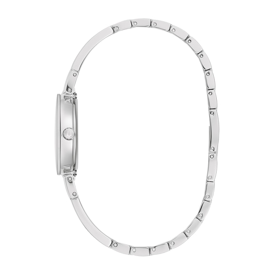 Ladies' Marc Anthony Modern Diamond Accent Silver-Tone Bangle Watch with White Dial (Model: 96P241)