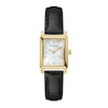 Thumbnail Image 0 of Ladies' Bulova Sutton Diamond Accent Gold-Tone Black Strap Watch with Rectangular Mother-of-Pearl Dial (Model: 97P166)