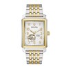 Thumbnail Image 1 of Men's Bulova Sutton Two-Tone Watch with Rectangular White Dial and Skeleton Heart (Model: 98A308)