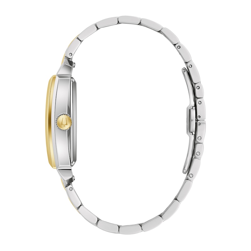 Main Image 2 of Men's Bulova Sutton Two-Tone Watch with Rectangular White Dial and Skeleton Heart (Model: 98A308)
