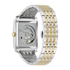 Thumbnail Image 3 of Men's Bulova Sutton Two-Tone Watch with Rectangular White Dial and Skeleton Heart (Model: 98A308)