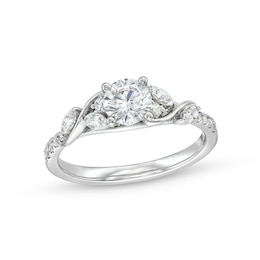 7/8 CT. T.W. Diamond Vine Cascading Engagement Ring in 14K White Gold (I/I2)