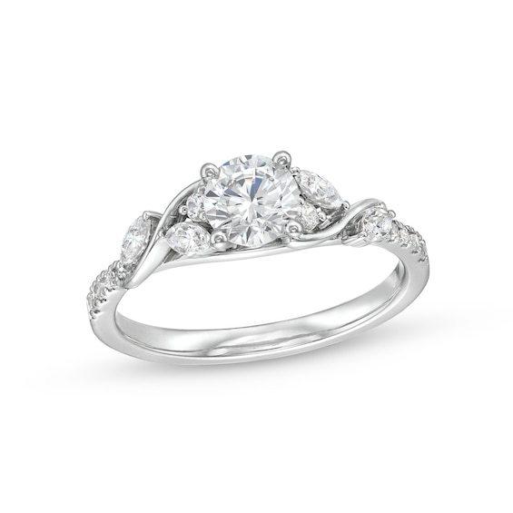 7/8 CT. T.w. Diamond Vine Cascading Engagement Ring in 14K White Gold (I/I2)