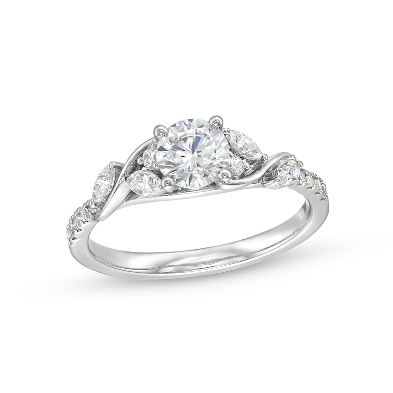 Main Image 1 of 7/8 CT. T.W. Diamond Vine Cascading Engagement Ring in 14K White Gold (I/I2)