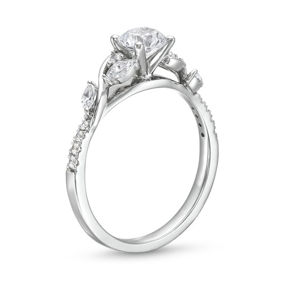 7/8 CT. T.w. Diamond Vine Cascading Engagement Ring in 14K White Gold (I/I2)