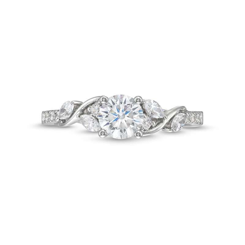 Main Image 4 of 7/8 CT. T.W. Diamond Vine Cascading Engagement Ring in 14K White Gold (I/I2)