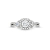 Thumbnail Image 4 of 1 CT. T.W. Diamond Cushion Frame Split Shank Past Present Future® Engagement Ring in 14K White Gold (I/I2)