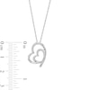 Thumbnail Image 2 of 1/4 CT. T.W. Diamond Tilted Heart Pendant and Stud Earrings Set in Sterling Silver