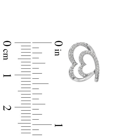 1/4 CT. T.w. Diamond Tilted Heart Pendant and Stud Earrings Set in Sterling Silver