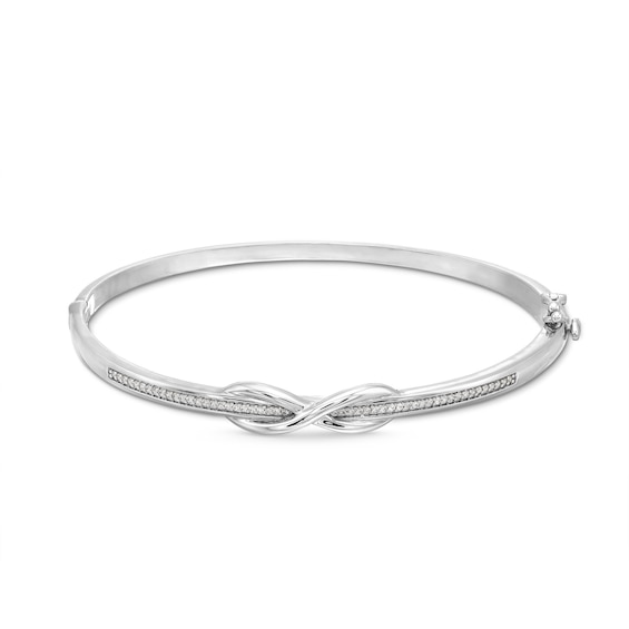 1/5 CT. T.w. Diamond Infinity Overlay Bangle in Sterling Silver