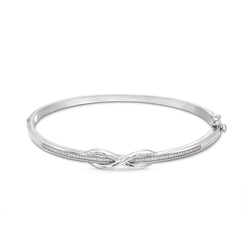 1/5 CT. T.W. Diamond Infinity Overlay Bangle in Sterling Silver