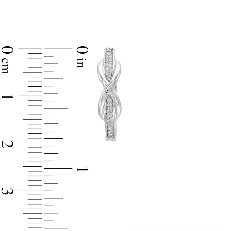 Main Image 3 of 1/5 CT. T.W. Diamond Infinity Overlay Hoop Earrings in Sterling Silver