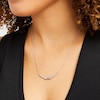 Thumbnail Image 1 of 1/5 CT. T.W. Diamond Infinity Overlay Curved Bar Necklace in Sterling Silver