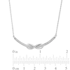 Thumbnail Image 2 of 1/5 CT. T.W. Diamond Infinity Overlay Curved Bar Necklace in Sterling Silver