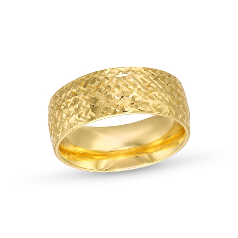 Main Image 1 of Oro Diamante™ Diamond-Cut 8.0mm Ring in Hollow 14K Gold - Size 7