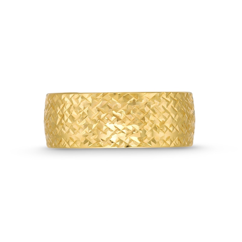 Main Image 4 of Oro Diamante™ Diamond-Cut 8.0mm Ring in Hollow 14K Gold - Size 7
