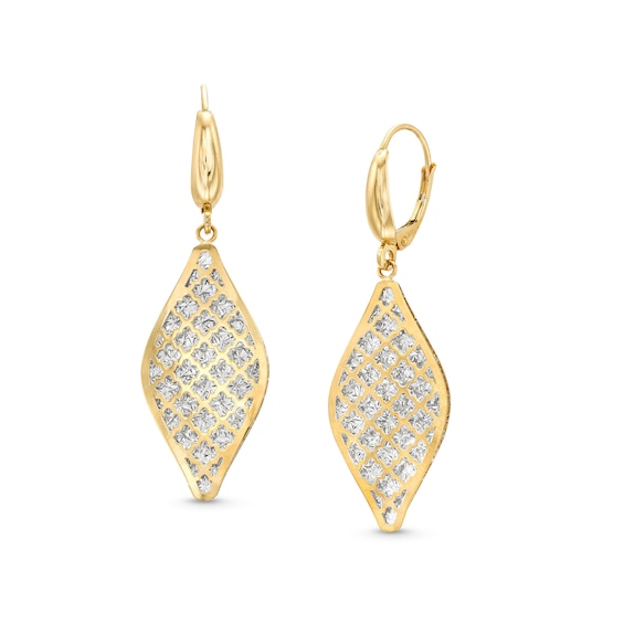 Oro Diamanteâ¢ Open Lattice Teardrop Earrings in 14K Two-Tone Gold
