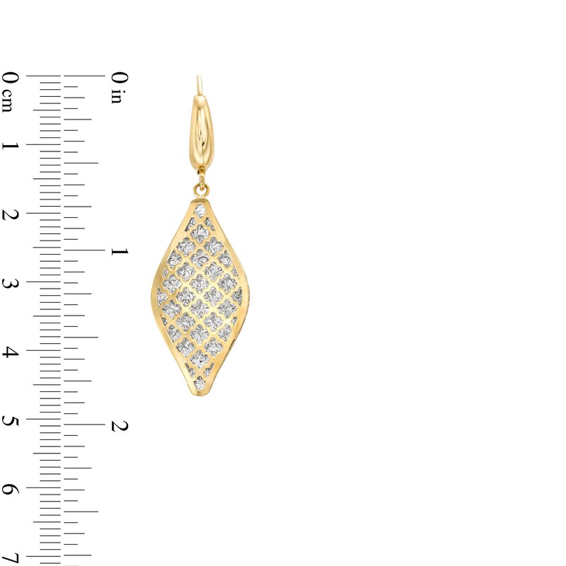 Oro Diamante™ Open Lattice Teardrop Earrings in 14K Two-Tone Gold