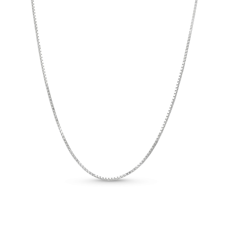 0.7mm Box Chain Necklace in Solid 14K White Gold - 16"