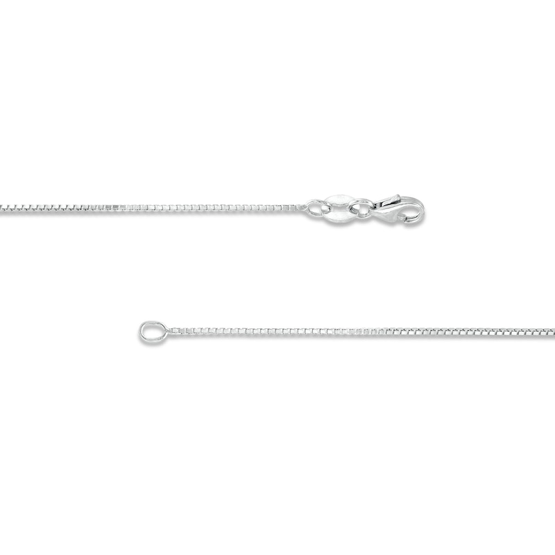 0.7mm Box Chain Necklace in Solid 14K White Gold - 16"