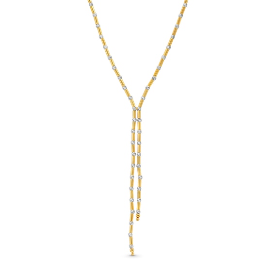 Oro Diamanteâ¢ Beaded Lariat Necklace in 14K Two-Tone Gold
