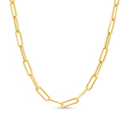3.8mm Paper Clip Chain Necklace in Hollow 14K Gold - 18"