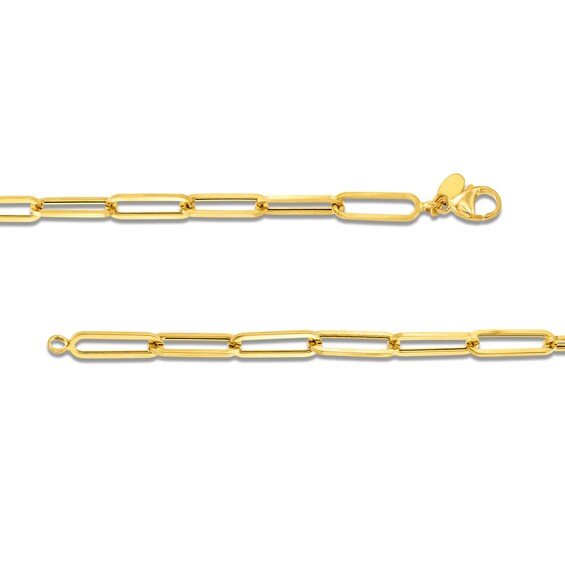 3.8mm Paper Clip Chain Necklace in Hollow 14K Gold - 18"
