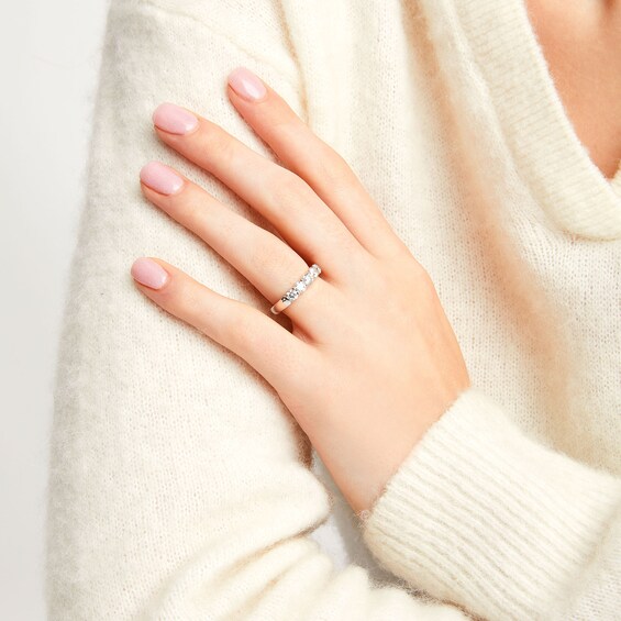 1 CT. T.w. Certified Lab-Grown Diamond Five Stone Band in 10K White Gold (F/Si2)