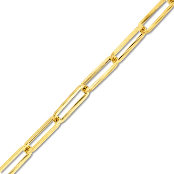 5.6mm Paper Clip Chain Bracelet in Hollow 14K Gold - 7.5"