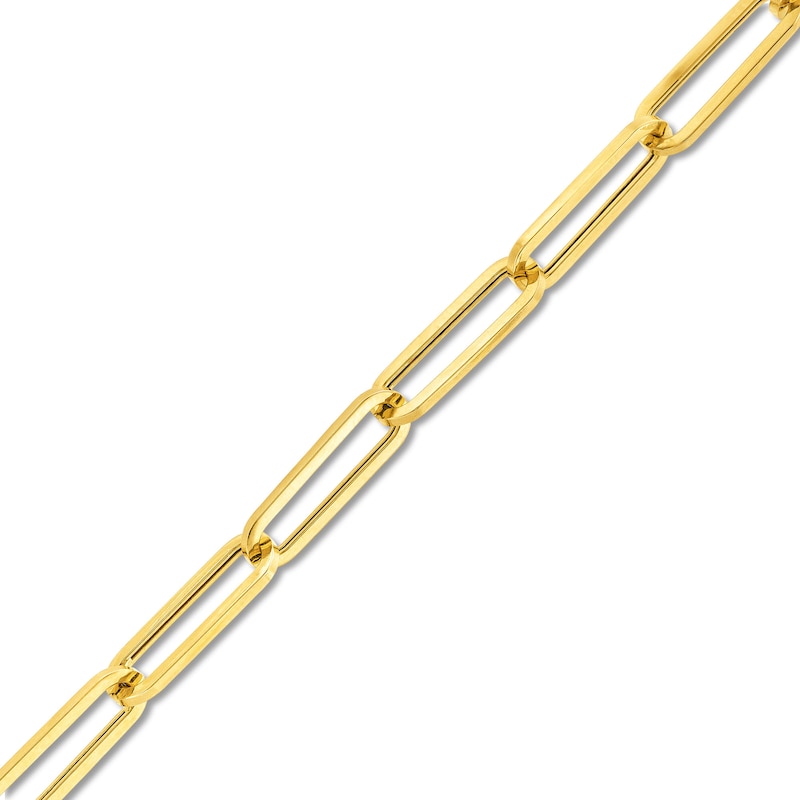 Main Image 1 of 5.6mm Paper Clip Chain Bracelet in Hollow 14K Gold - 7.5"