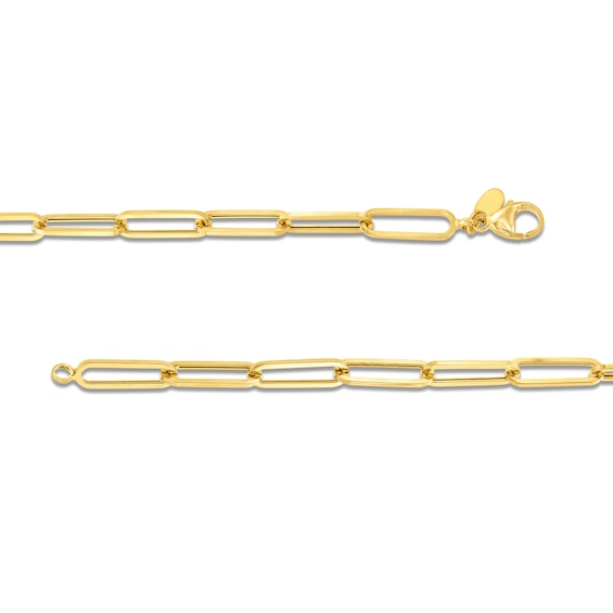 5.6mm Paper Clip Chain Bracelet in Hollow 14K Gold - 7.5"