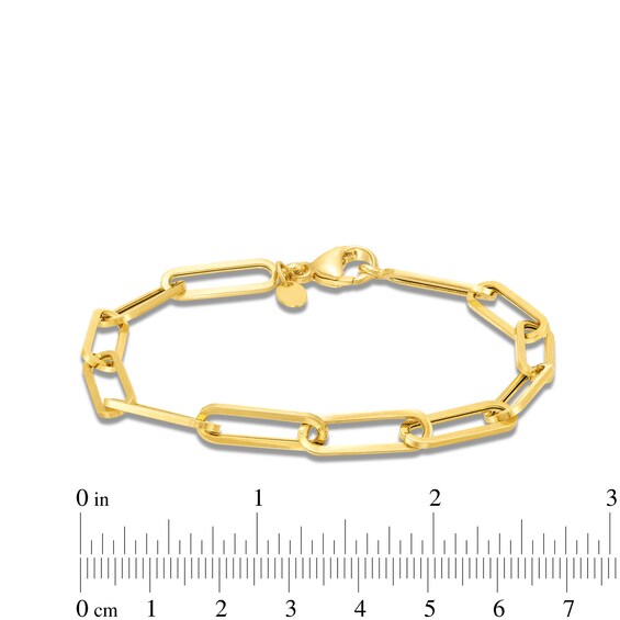 5.6mm Paper Clip Chain Bracelet in Hollow 14K Gold - 7.5"