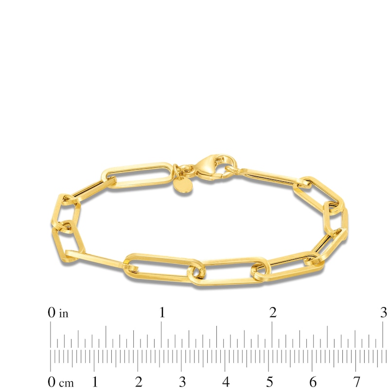 Main Image 4 of 5.6mm Paper Clip Chain Bracelet in Hollow 14K Gold - 7.5"