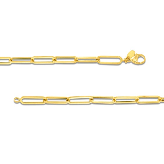 3.8mm Paper Clip Chain Bracelet in Hollow 14K Gold - 7.5"