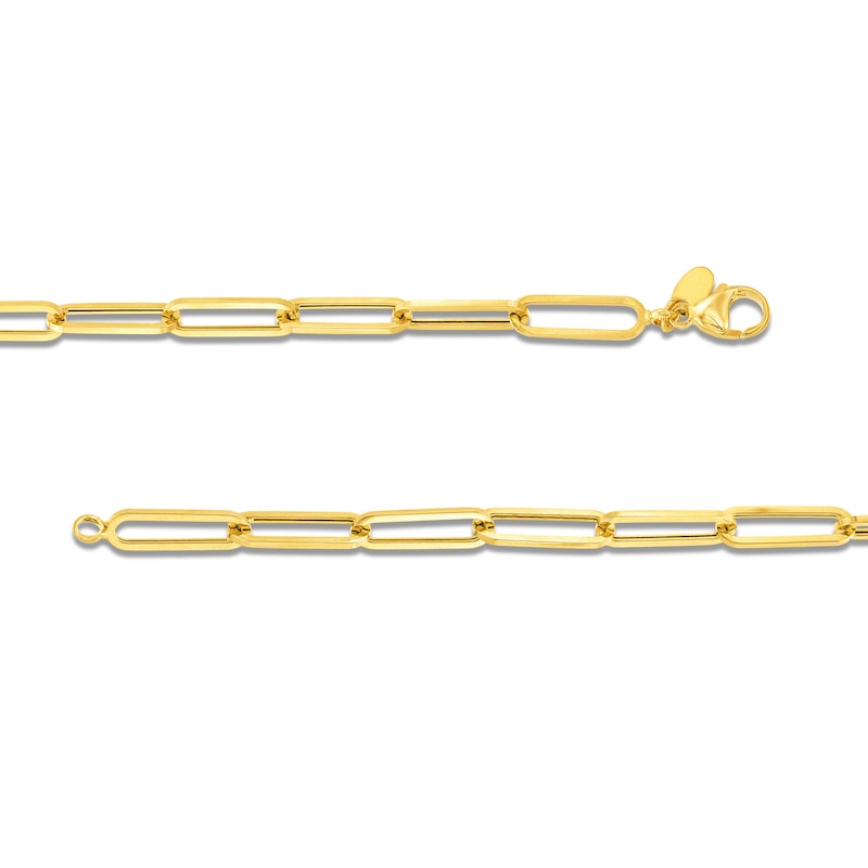 3.8mm Paper Clip Chain Bracelet in Hollow 14K Gold - 7.5"