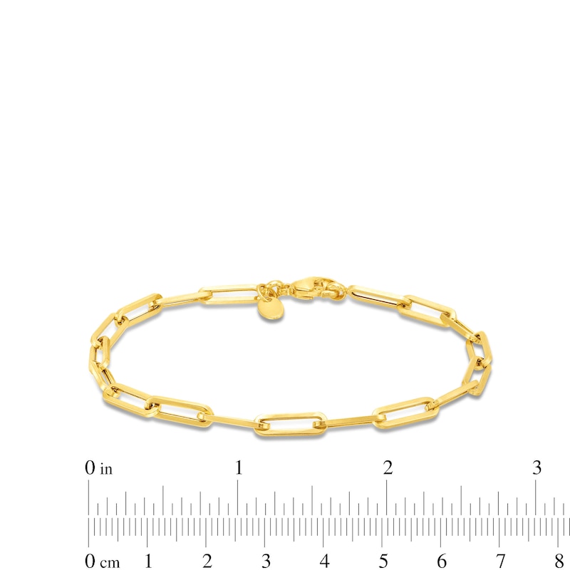 3.8mm Paper Clip Chain Bracelet in Hollow 14K Gold - 7.5"